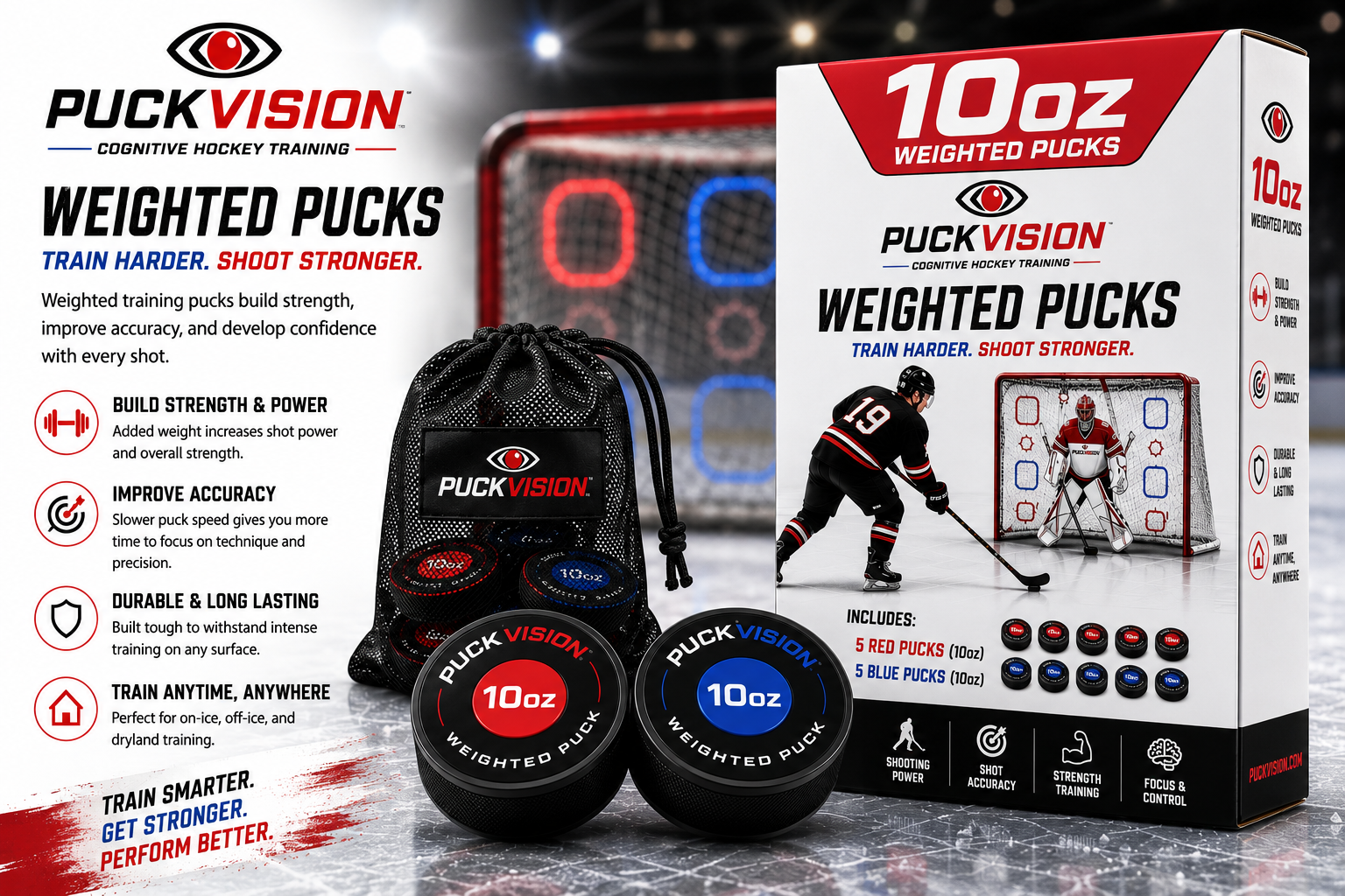 10oz Weighted Hockey Pucks