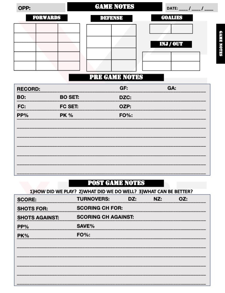 Hockey Coach Journal
