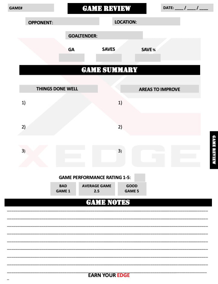 Goalie Training Journal