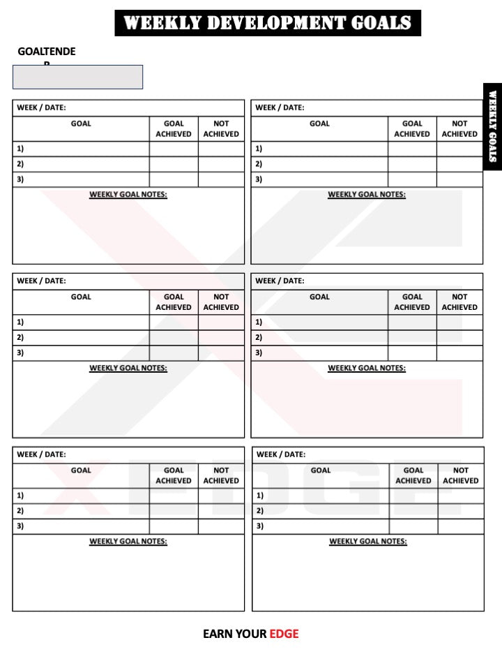 Goalie Training Journal